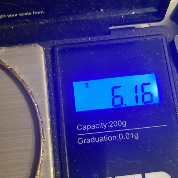 8” mixed metal Minimalist copper tone diamond etched bangle bracelet - Picture 11 of 11